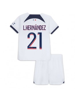 Paris Saint-Germain Lucas Hernandez #21 Auswärts Trikotsatz für Kinder 2023-24 Kurzarm (+ Kurze Hosen)